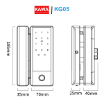 Khóa cửa kính vân tay cao cấp Kawa KG05