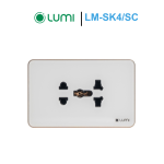 Ổ cắm Luso viền thẳng Champagne LM-SK4/SC