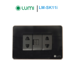 Ổ cắm đơn 2 hạt 2 chấu + 1 hạt mạng LM-SK11i