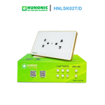 Ổ cắm có tiếp địa viền Vàng, màu Trắng/Đen