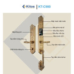 Khóa cửa vân tay đại sản Kitos KT-C900 GOLD 24K