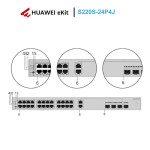 Switch Layer 2 Managed 24 cổng Huawei eKitEngine S220S-24P4J