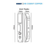 Khóa Cửa Gỗ Hubert HB CG68VF Copper