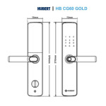 Khoá Cửa Gỗ Hubert HB CG60 GOLD