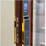 Khóa cửa Hexa P100M-Pro max đen vàng 24K