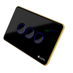 Công tắc cảm ứng Luto kính lõm viền bo vàng