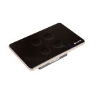 Công tắc Luto kính phẳng 4 nút viền Champagne