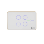 Công tắc Luto kính phẳng 4 nút viền Champagne