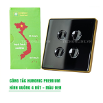 Công tắc cảm ứng BLE Premium 4 Nút, Hình Vuông, màu Đen