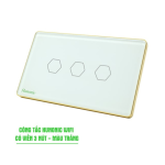 Công tắc cảm ứng WiFi Hunonic 3 Nút, Hình Chữ Nhật