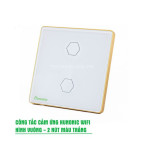 Công tắc cảm ứng WiFi Hunonic 2 Nút, Hình Vuông