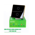 Công tắc cảm ứng WiFi Hunonic 2 Nút, Hình Vuông