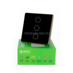 Công tắc cảm ứng WiFi Hunonic 3 Nút, Hình Vuông