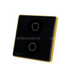 Công tắc cảm ứng BLE Luxury 2 Nút, Hình Vuông