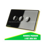 Công tắc cảm ứng BLE Premium 3 Nút, Hình Chữ Nhật, Màu Đen