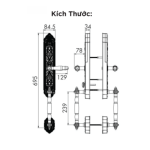 Khóa cửa Đại Sảnh Hubert HB DSI8F EU Gold 24k