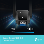 Bộ chuyển đổi USB Wifi 6 Băng Tần Kép Độ Lợi Cao AX1800 TX30U Plus