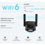 Bộ chuyển đổi USB Wifi 6 Băng Tần Kép Độ Lợi Cao AX1800 TX30U Plus