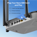 Router 4G LTE Wi-Fi N300, Modem 150Mbps, 4 Ăng-ten MB115-4G