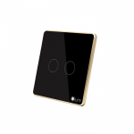 Công tắc cảm ứng 2 nút viền nhôm LM-S2N