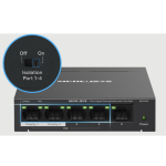 Switch Để Bàn 5 Cổng 10/100/1000M, 4 cổng PoE+, Vỏ kim loại