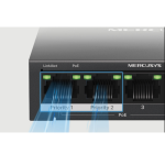 Switch Để Bàn 5 Cổng 10/100/1000M, 4 cổng PoE+, Vỏ kim loại