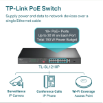 Switch Rackmount 16 Cổng 10/100 Mbps PoE+ TL-SL1218P