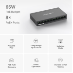 Switch Để Bàn Tp-link 10 Cổng 10/100M, 8 cổng PoE MS110P